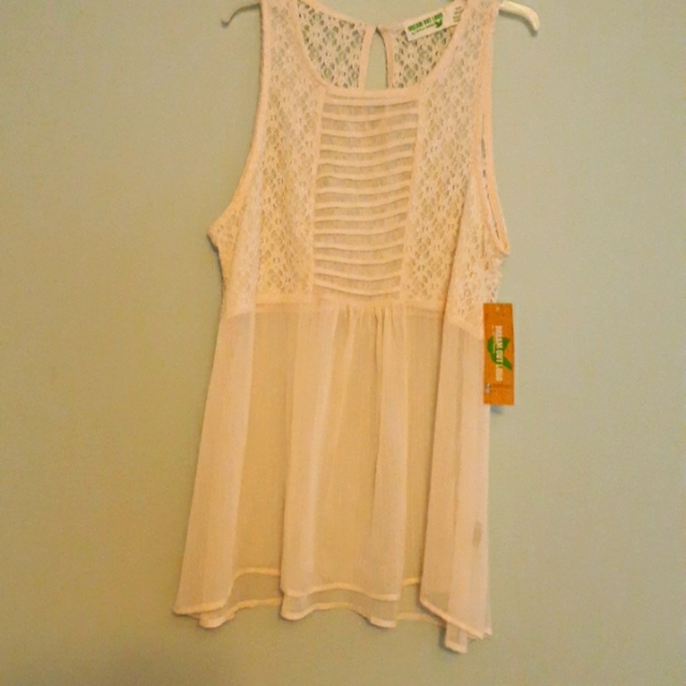 Cream lace sleeveless top